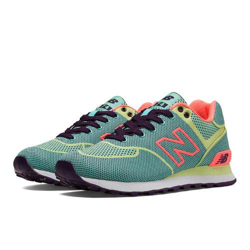 New Balance 574 Woven Women's 574 Shoes - Teal, Paradise Green, Peach (wl574ale)