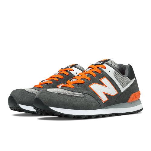 574 New Balance Men's 574 Shoes - Grey, Orange (ml574cgo)