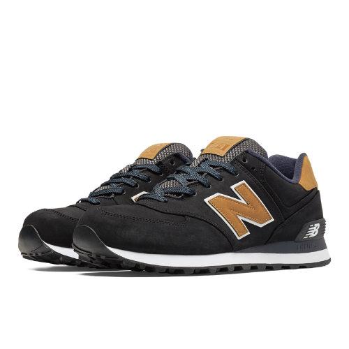 New Balance 574 Lux Men's 574 Shoes - Black/tan (ml574sla)
