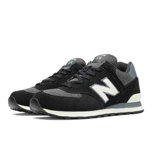 New Balance Pennant Pack 574 Men's 574 Shoes - Black, Off White (ml574pnw)