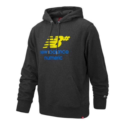New Balance 93657 Men's Nb Numeric Logo Stacked Hoodie - Grey (mt93657ch)