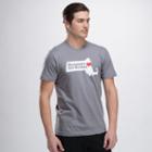 New Balance 4114 Men's One Fund Boston Tee 2014 - Dark Heather Grey, White, Red (mpt4114hg)