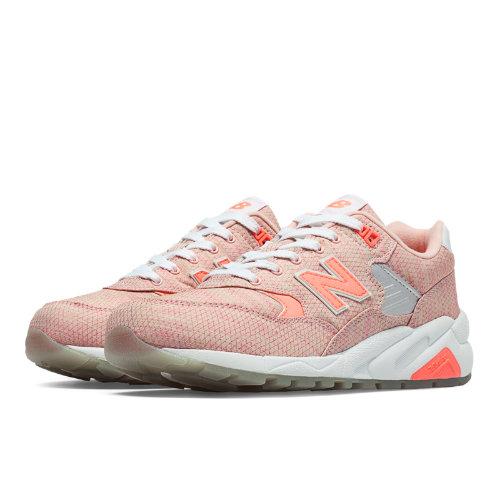 New Balance 580 Sorbet Women's Running Classics Shoes - Cosmic Coral, White, Coral (wrt580ik)