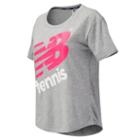 New Balance 73435 Women's Heathered Tennis Short Sleeve - Grey (wt73435ag)
