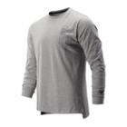 New Balance 91049 Men's Printed R.w.t. Long Sleeve Heathertech Tee - Grey (mt91049ag)