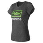 New Balance 53184 Women's Heathered Ss Tee Graphic - Grey/green (wt53184bkg)