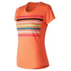 New Balance 73129 Women's Printed Accelerate Short Sleeve - Orange (wt73129vvt)