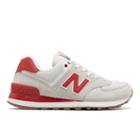 New Balance 574 Retro Sport Women's 574 Shoes - Off White/red (wl574rsa)