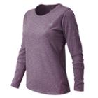 New Balance 53151 Women's Heathered Long Sleeve Tee - Asteroid Heather (wt53151adh)