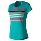 New Balance 73129 Women's Accelerate Printed Short Sleeve - Blue (wt73129pis)
