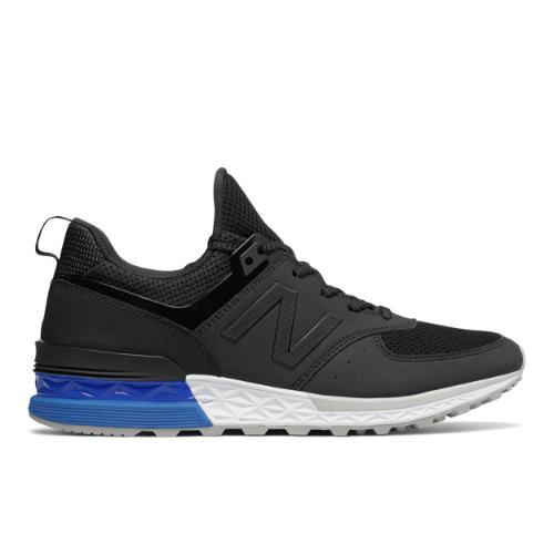 New Balance 574 Sport Men's Sport Style Shoes - Black/blue (ms574scs)