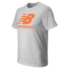 New Balance 4374 Men's Large Logo Tee - Heather Charcoal, Dynamite (met4374dyt)