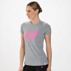 New Balance 4148 Women's Pink Ribbon Camel Tee - Athletic Grey, Watermelon (rwgt4148ag)