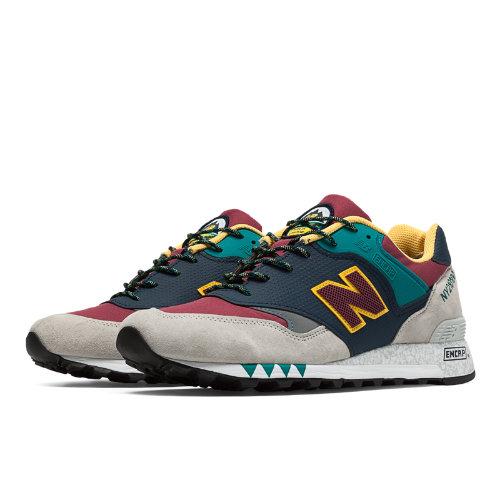 New Balance 577 Made In Uk Napes Men's Running Classics Shoes - Light Grey, Black, Yellow (m577ngb)