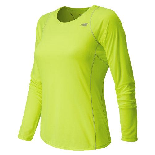 New Balance 4327 Women's Accelerate Long Sleeve - Hi-lite, Silver Mink (wrt4327hil)