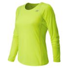 New Balance 4327 Women's Accelerate Long Sleeve - Hi-lite, Silver Mink (wrt4327hil)