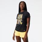 New Balance Women's United Airlines Nyc Half Impact Run Graphic Short Sleeve