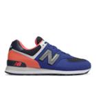 New Balance 574 Pebbled Sport Men's 574 Shoes - Blue/orange (ml574srd)