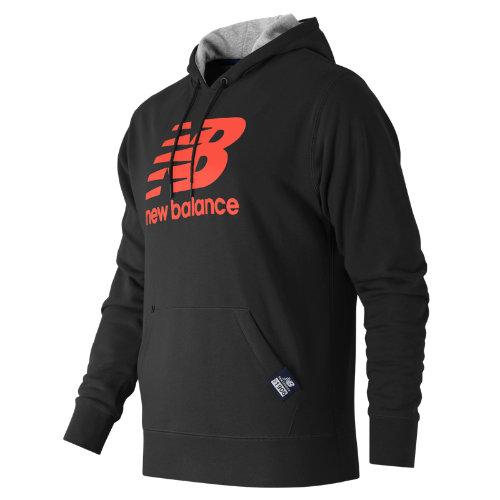 New Balance 53517 Men's Pullover Hoodie - Black, Flame (mt53517bfl)