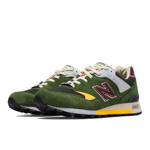 New Balance Made In Uk Test Match 577 Men's Limited Edition Shoes - Hunter Green, Plum, Yellow (m577tgy)