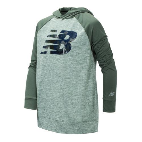 New Balance 10776 Kids' Long Sleeve Hooded Performance Top - Green (bt10776ced)