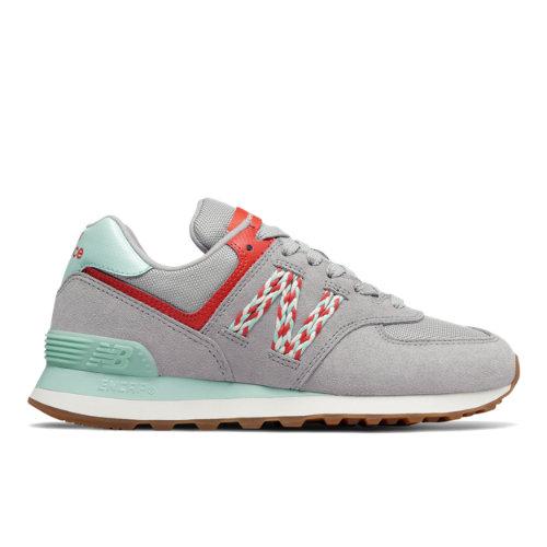 New Balance 574 Women's 574 Shoes - Grey/blue/pink (wl574ldl)