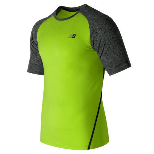 New Balance 61021 Men's Trinamic Short Sleeve Top - Yellow/grey (mt61021hil)