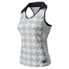 New Balance 4349 Women's Tournament Sleeveless Polo - White, Anthracite (wtt4349wt)