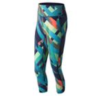 New Balance 71153 Women's Deep Ozone Plaid Performance 3/4 Crop - (wp71153-do)