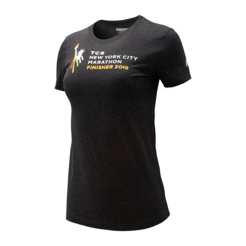 New Balance 93641 Women's Nyc Marathon Finisher Logo Tee - Black (wt93641mbk)