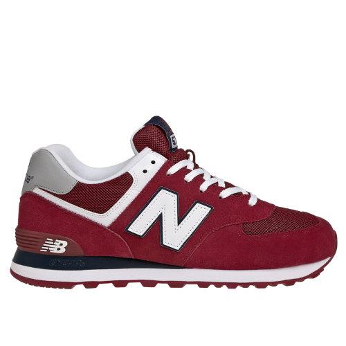 574 New Balance Men's 574 Shoes - Burgundy, White, Navy (ml574cpb)