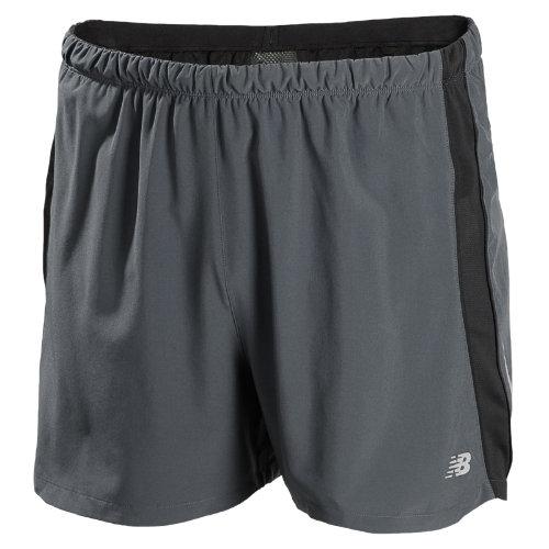 New Balance 4113 Men's Impact 5 Inch Track Short - Lead, Hi-lite (mrs4113led)
