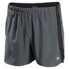New Balance 4113 Men's Impact 5 Inch Track Short - Lead, Hi-lite (mrs4113led)