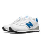 New Balance Leather 574 Men's 574 Shoes - White, Blue (nb574ald)