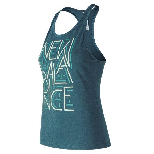 New Balance 73126 Women's Graphic Heather Tech Racerback - Blue (wt73126mch)