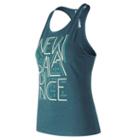 New Balance 73126 Women's Graphic Heather Tech Racerback - Blue (wt73126mch)