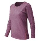New Balance 53151 Women's Heathered Long Sleeve Tee - Imperial Purple Heather (wt53151iph)