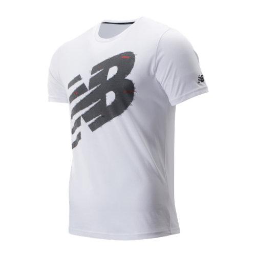 New Balance 93083 Men's Graphic Heathertech Tee - White (mt93083wt)