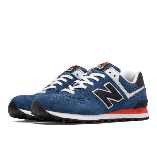 574 New Balance Men's 574 Shoes - Blue, Black, Orange (ml574moy)
