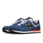574 New Balance Men's 574 Shoes - Blue, Black, Orange (ml574moy)