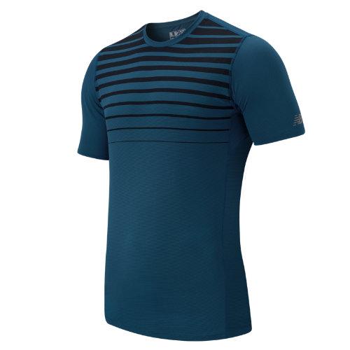 New Balance 53066 Men's Accelerate Short Sleeve Printed Top - Deep Water, Black (mt53066dpw)