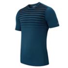 New Balance 53066 Men's Accelerate Short Sleeve Printed Top - Deep Water, Black (mt53066dpw)