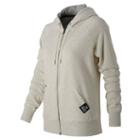 New Balance 53506 Women's Full Zip Fleece Hoodie - Sea Salt Heather (wj53506sah)