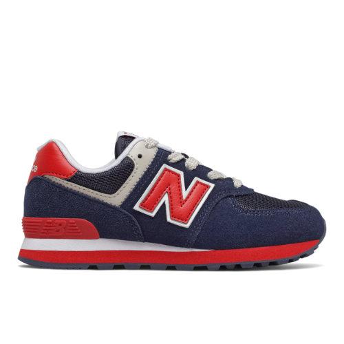 New Balance 574 Kids' Pre-school Lifestyle Shoes - Navy/red (pc574mua)
