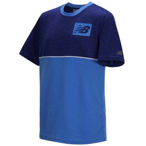 New Balance 18221 Kids' Short Sleeve Pieced Performance Tee - Blue (bt18221blu)