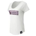 New Balance 53505 Women's Essentials Plus Ss Graphic Tee - White, Imperial (wt53505wip)