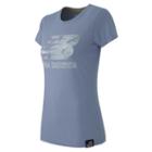 New Balance 53504 Women's Essentials Plus Ss Logo Tee - Purple (wt53504mih)