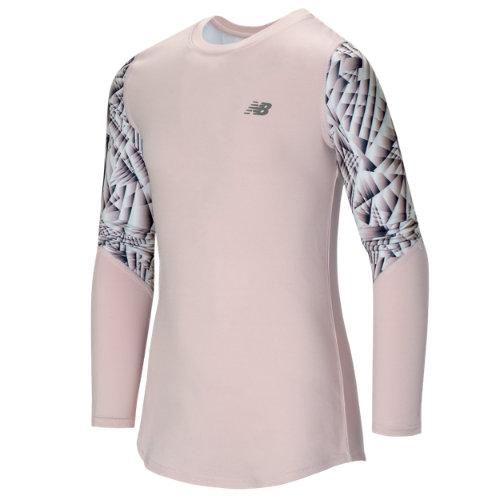 New Balance 15153 Kids' Long Sleeve Performance Top - Pink/navy (gt15153csr)