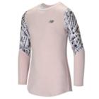 New Balance 15153 Kids' Long Sleeve Performance Top - Pink/navy (gt15153csr)