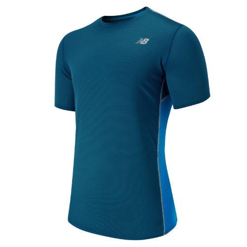 New Balance 53061 Men's Accelerate Short Sleeve - Deep Water, Bolt (mt53061dtb)
